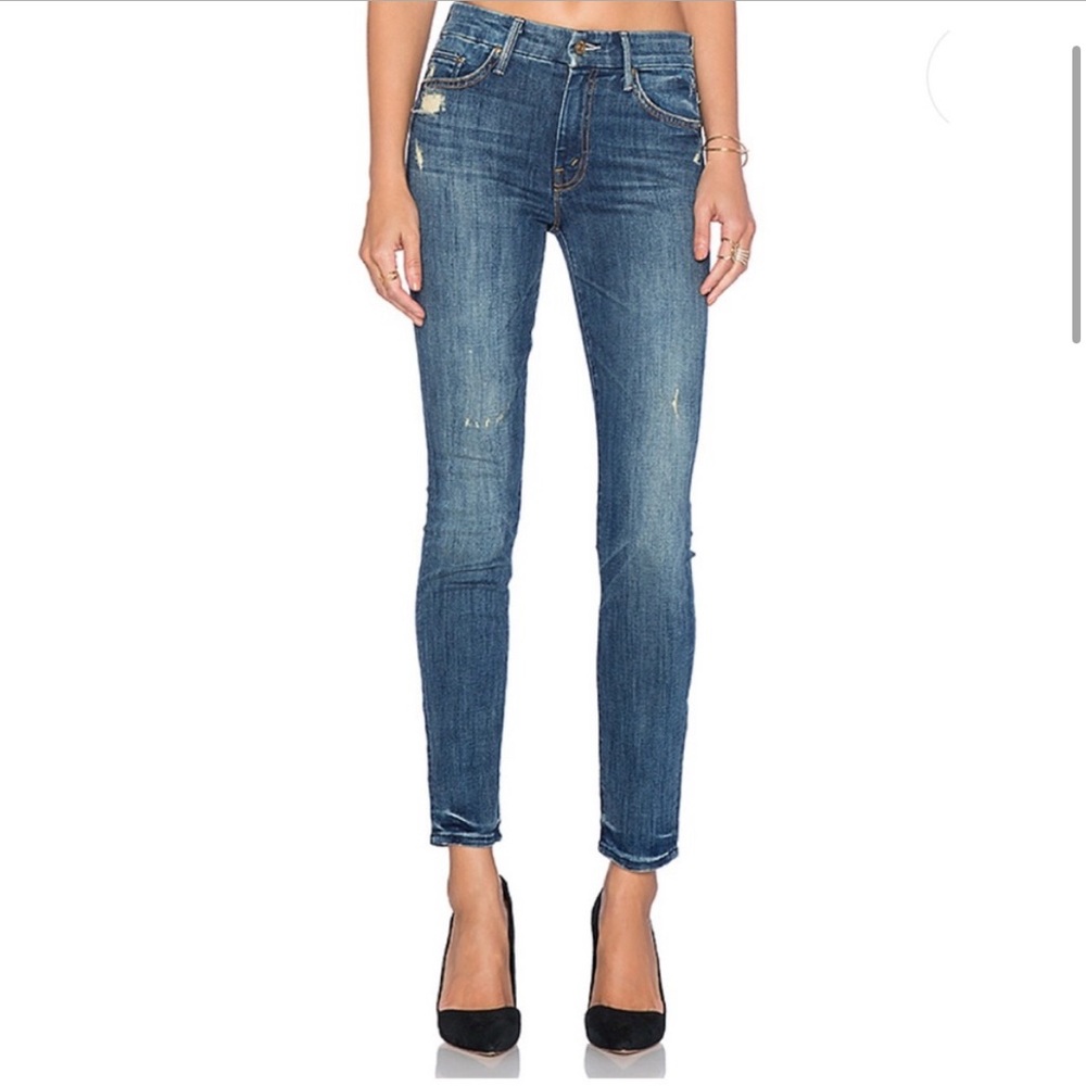 Mother Looker Rough It Up Distressed Jeans Size 24